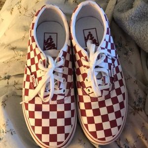 Red checkered vans